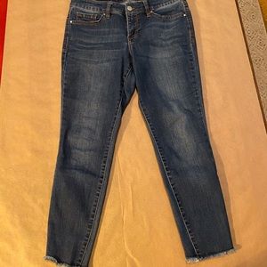 Crown & Ivy raw hem cropped jeans